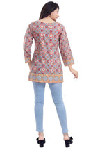 Snehal Creations Ash Gray Faux Crepe Short Kurti Tunic Top