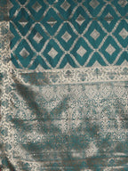 Kalamandir Checked Dark Blue Silk Blend Saree