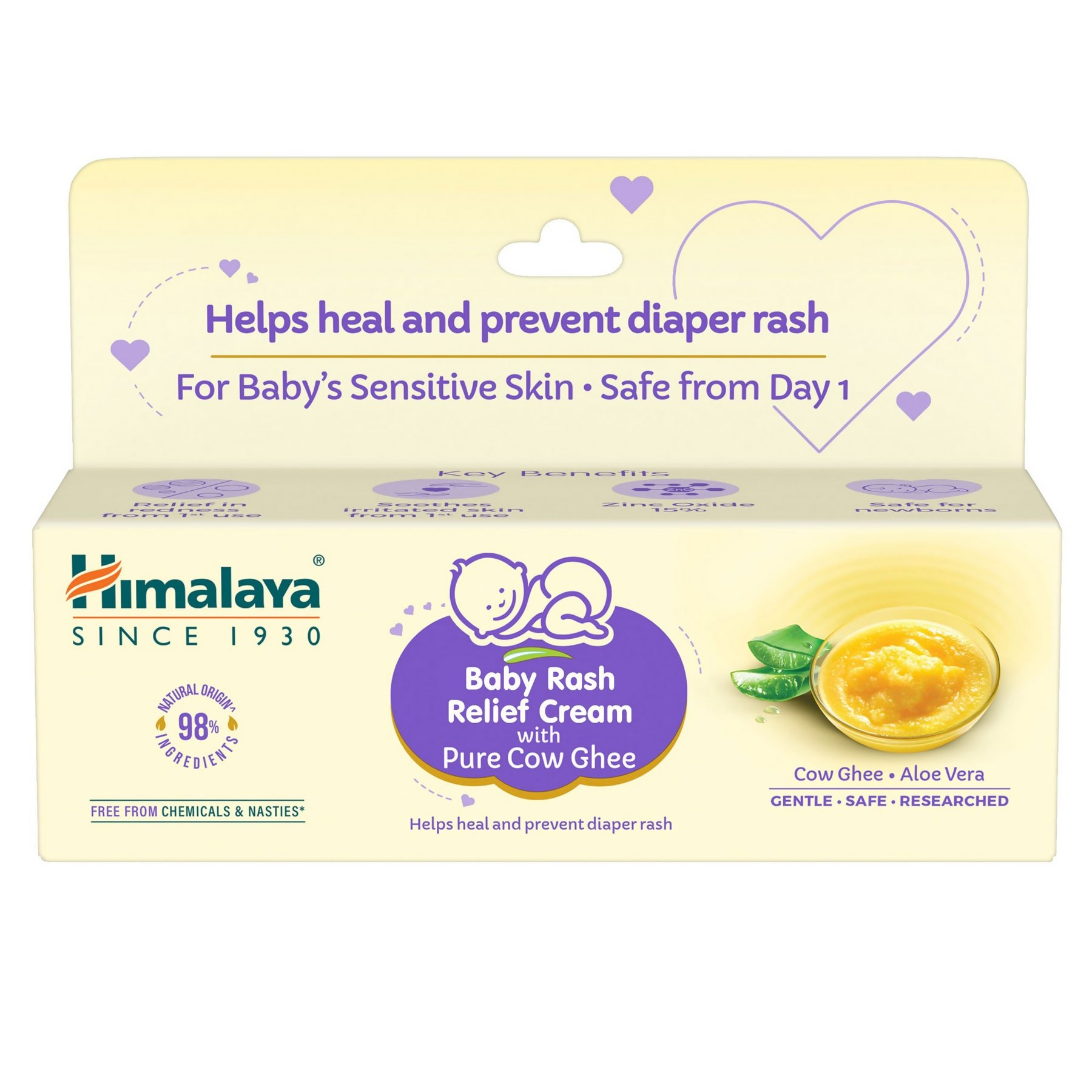 Himalaya Herbals Baby Rash Relief Cream with Pure Cow Ghee - Distacart