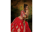 House of Panchhi Red Pure Silk Moti & Zarkan heavy embroidery Lehenga choli & Dupatta