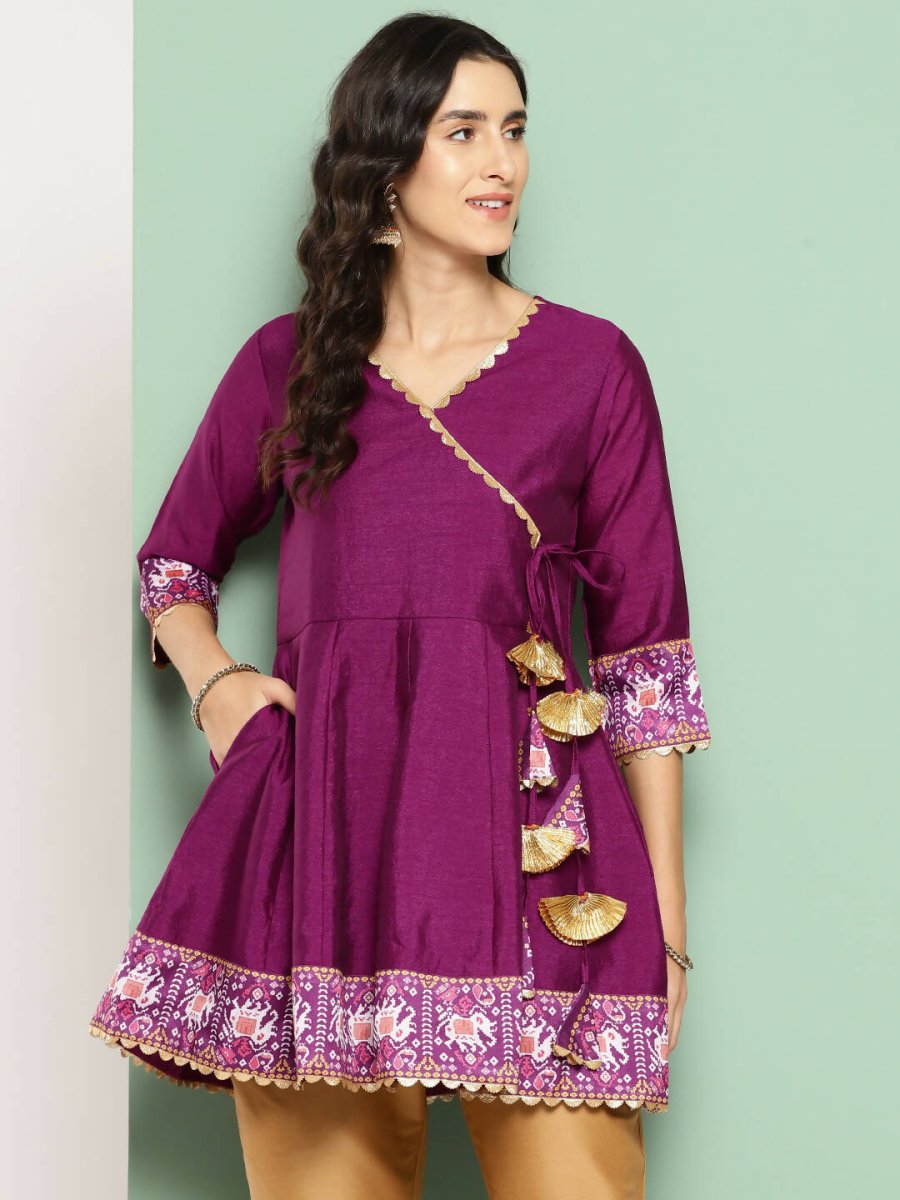 Ahalyaa Women's Traditional wear Tunic - Purple
