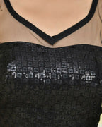 Amodini Designer Studio Half Net Black Sleeveless Padded Blouse