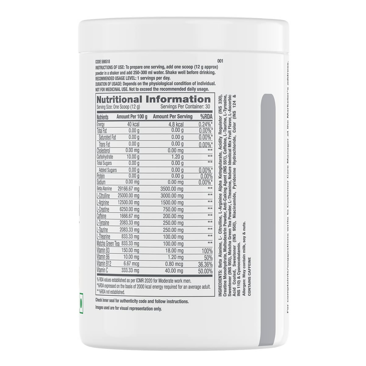 GNC Pro Performance Pre-Workout Fruit Punch
