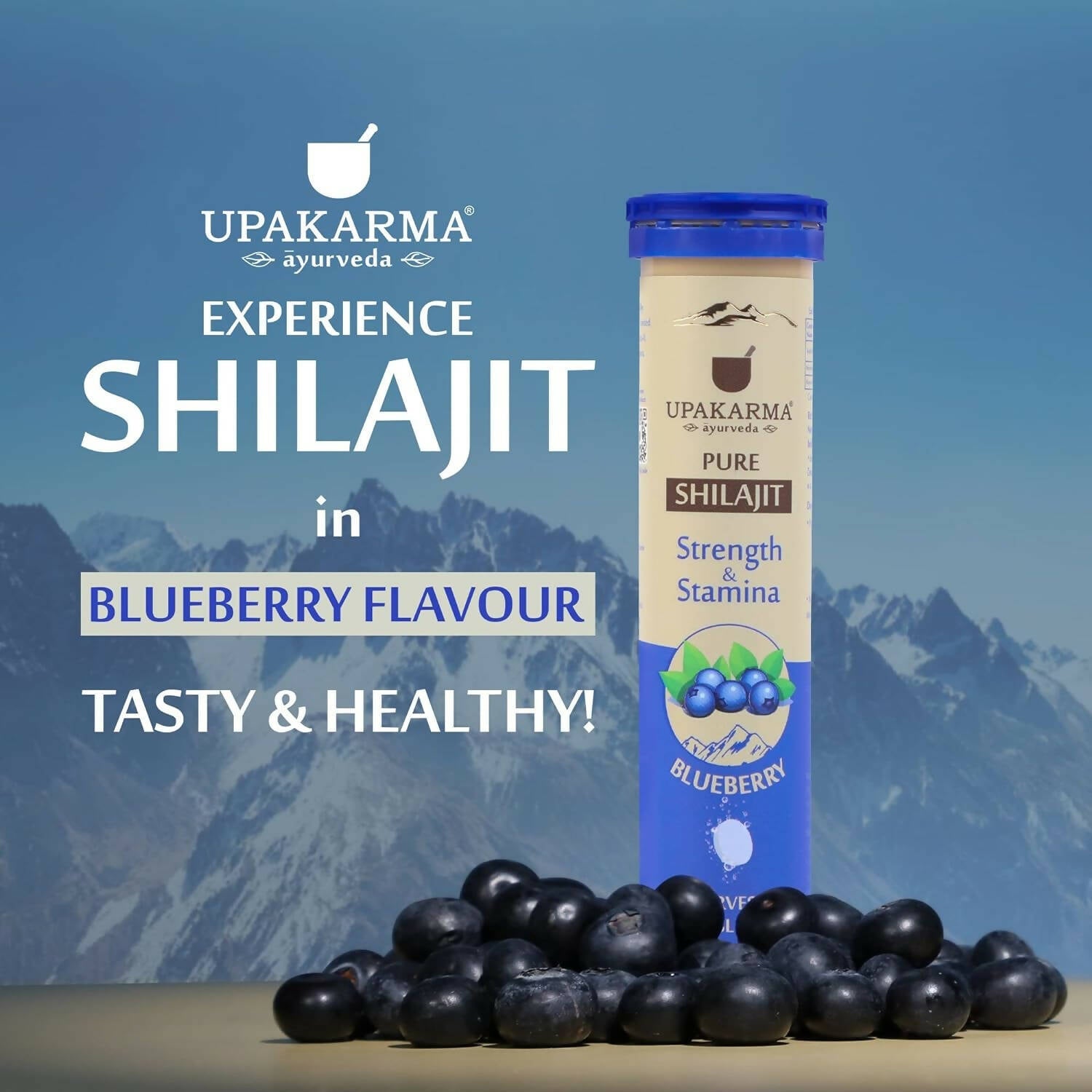 Upakarma Ayurveda Pure SJ Effervescent Tablets in 3 Unique Flavors (Pure SJ, Orange & Blueberry) Combo - Distacart