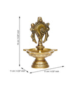 eCraftIndia Gold-Toned Shankha Handcrafted Diya with 5 wicks