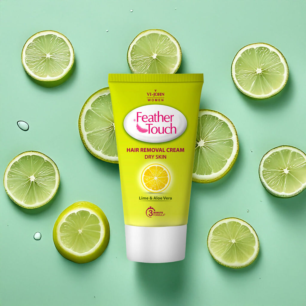 VI-JOHN Feather Touch Lime & Aloevera Hair Removal Cream for Women for Dry Skin, Suitable for Legs, Underarms, Bikini Line, Arms - Distacart