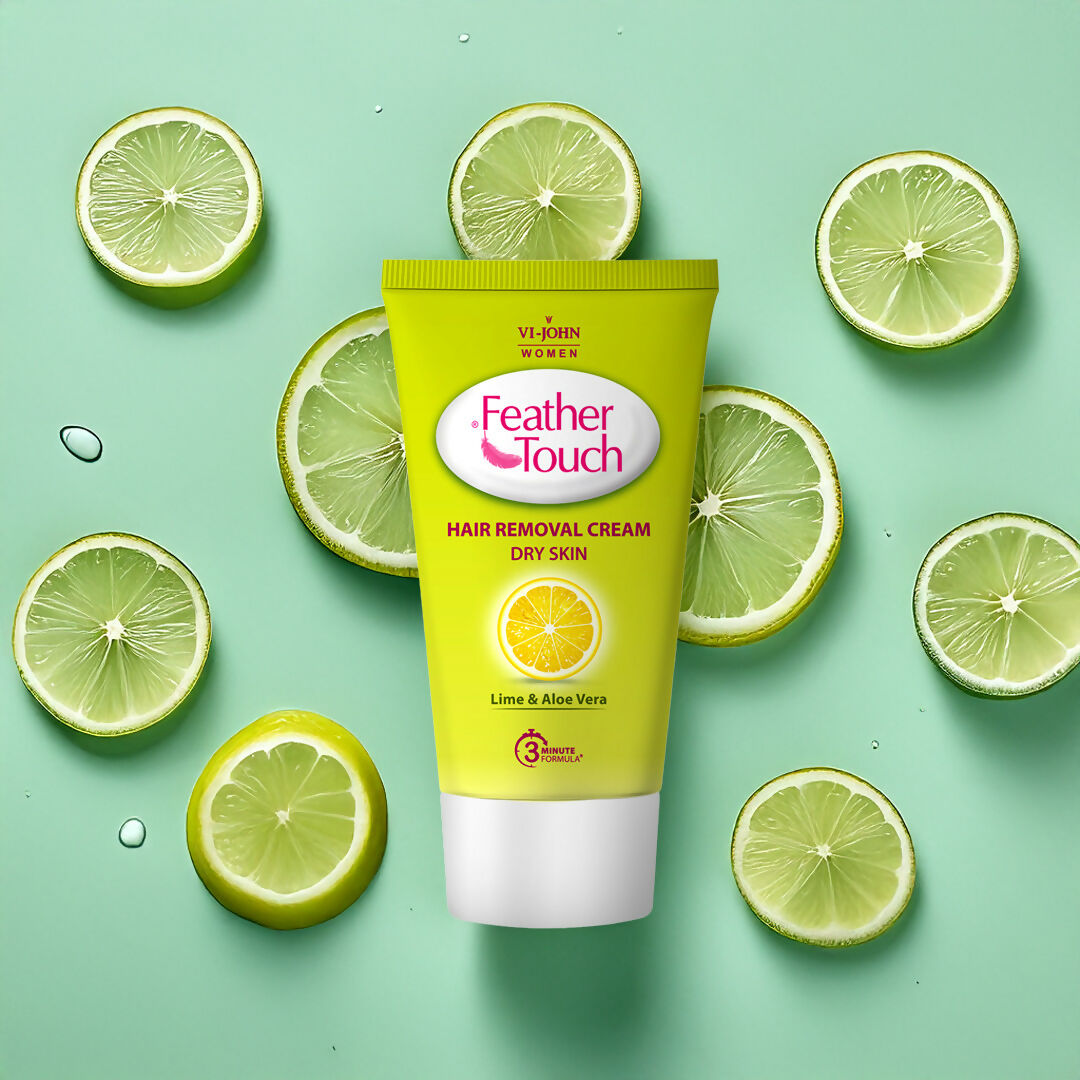 VI-JOHN Feather Touch Lime & Aloevera Hair Removal Cream for Women for Dry Skin, Suitable for Legs, Underarms, Bikini Line, Arms - Distacart