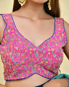 Amodini Designer Studio Floral Position Print Women Pink Blouse