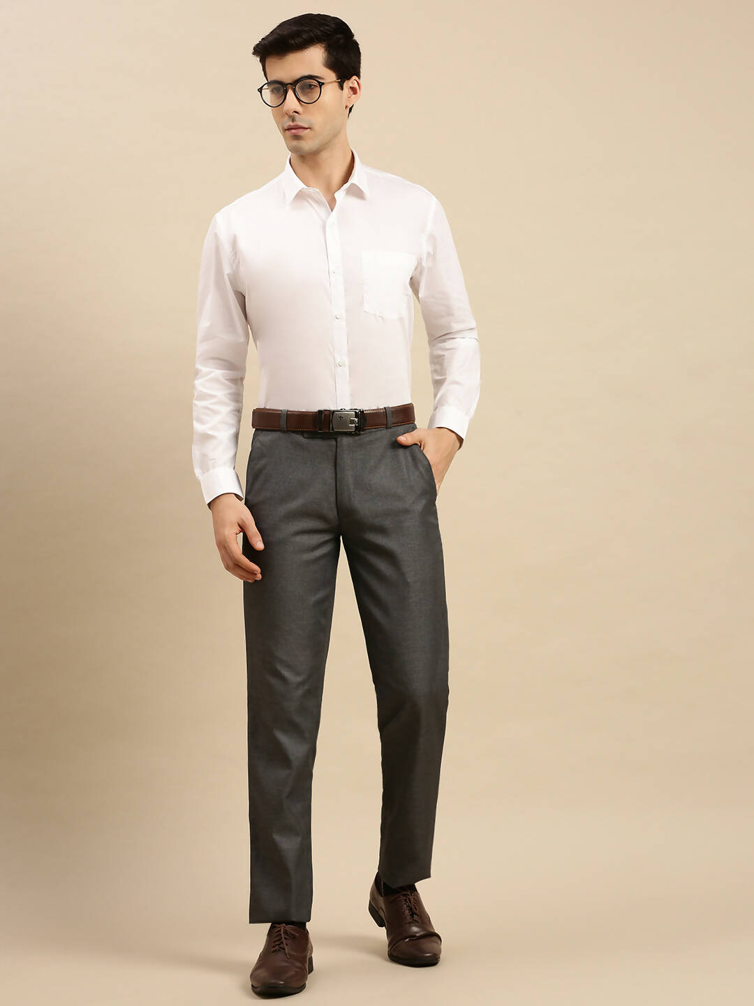 Ramraj Cotton Mens Full Sleeve White Shirt Plus Size - Cool Cotton