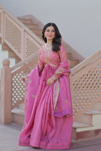 Joban Fashion Pink Crush Sequence Embroidery Work Kurta Set - Distacart