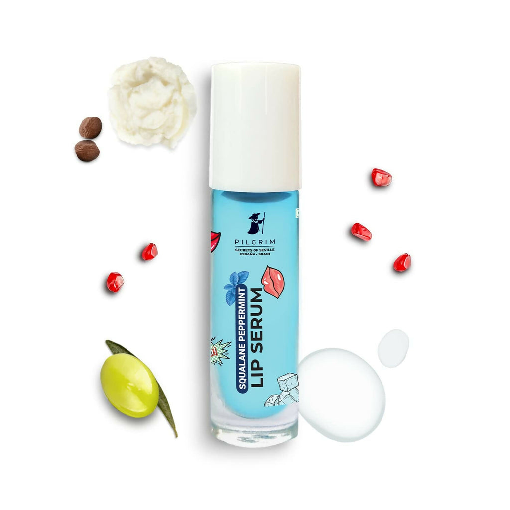 Pilgrim Spanish Lip Serum (Peppermint) with Roll-on For Visibly Plump Lips, Hydrating Lip Serum For Dark Lips - Distacart