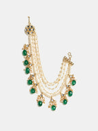 Ruby Raang Green Emerald Gold Plated Kaan Chain