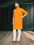 Even Apparels Men's Pure Cotton Yellow Kurta