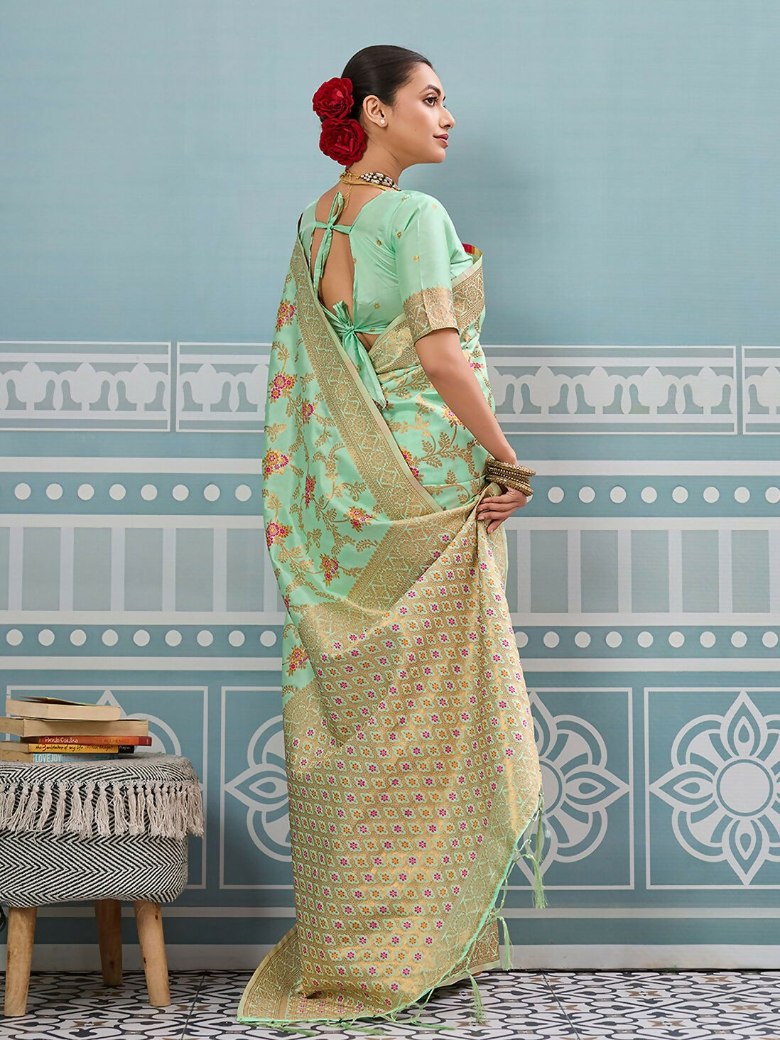 Shree Shyam Fashion Pista Silk Saree - Distacart