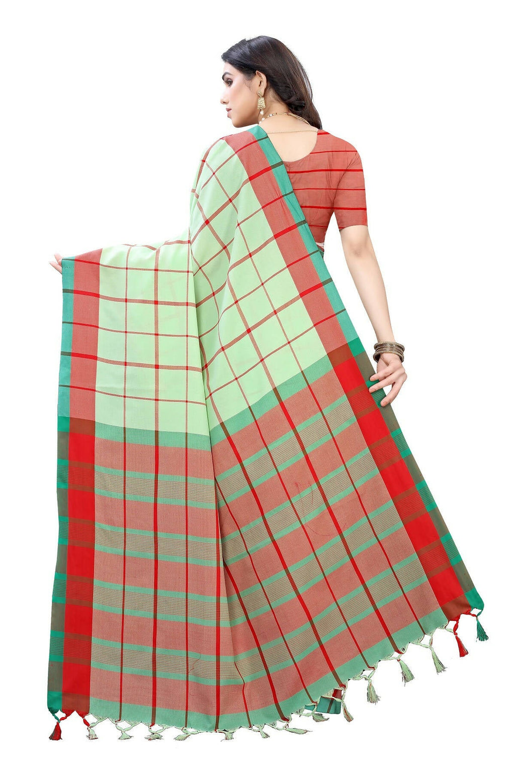 Vamika Pista Green Cotton Silk Weaving Saree - Distacart