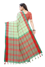 Vamika Pista Green Cotton Silk Weaving Saree - Distacart