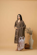 Joban Fashion Brown Tie & Dye Cotton Suit Set - Distacart
