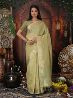 Shree Shyam Fashion Organza Mhendi Green Saree - Distacart