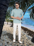 Even Apparels Men's Pure Cotton Green Kurta