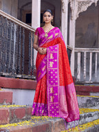 Shree Shyam Fashion Red Soft Silk Saree - Distacart