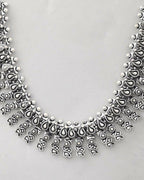VOJ Silver-Toned Silver-Plated Oxidized Necklace