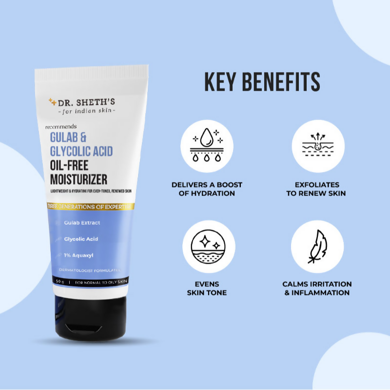 Dr. Sheth's Gulab & Glycolic Acid Oil-Free Moisturizer - Distacart