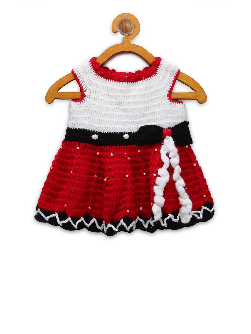 Chutput Kids Micky Design Red Coloured Solid Frock