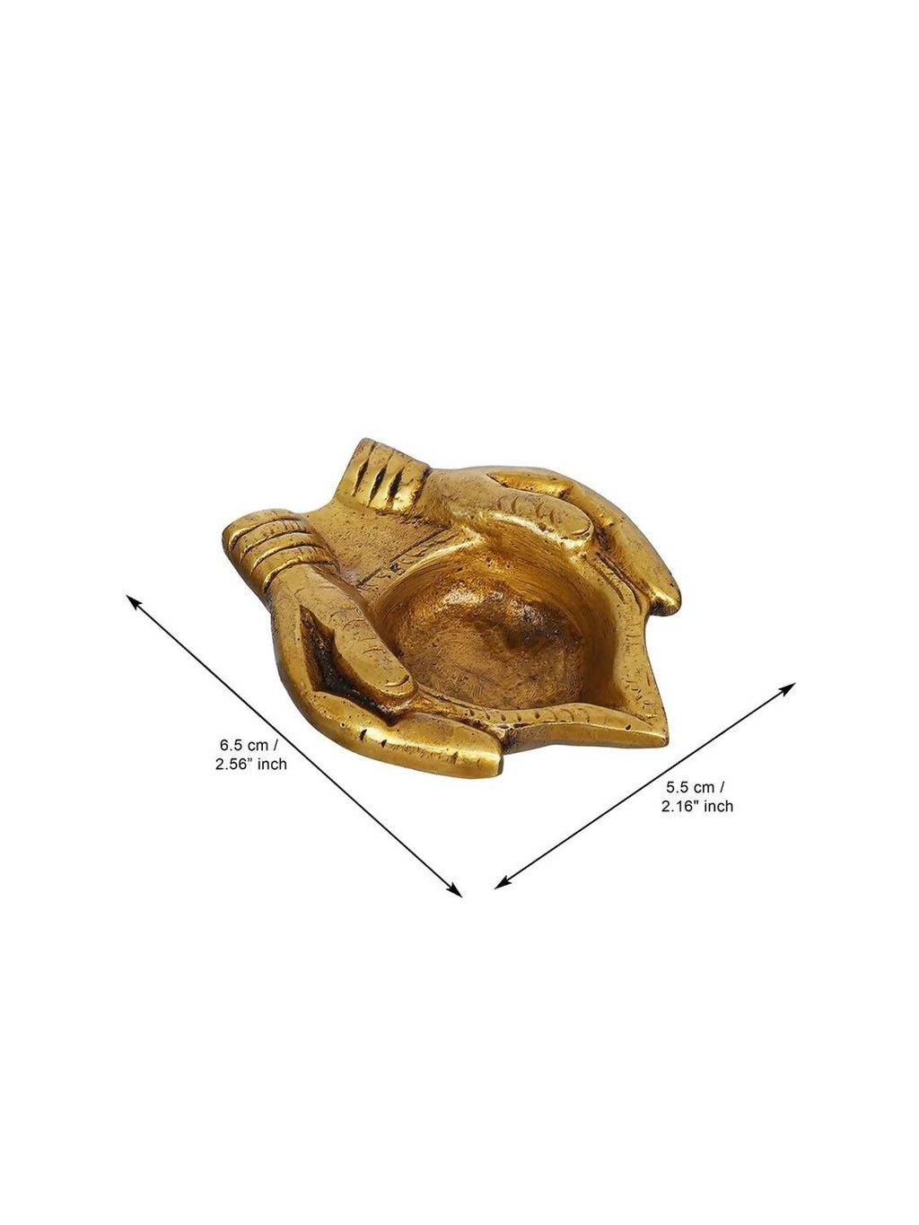 eCraftIndia 2 Pcs Lady Hand Holding Brass Diyas