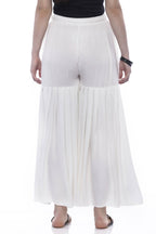Mominos Fashion Reyon Cotton Off White Palazzo - Distacart