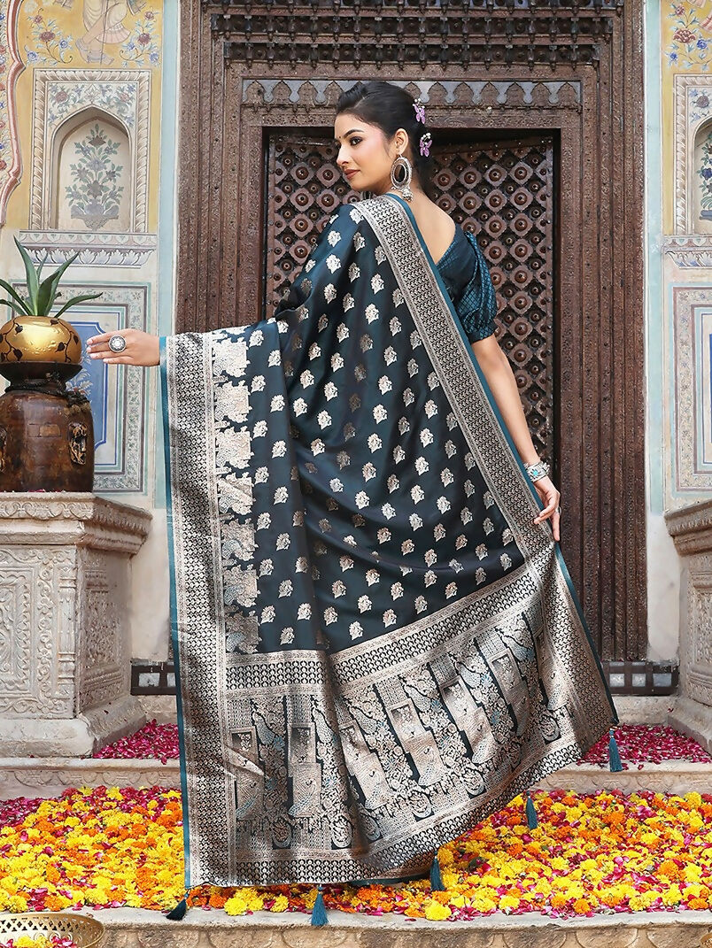 Shree Shyam Fashion Tarquice Silk Saree - Distacart