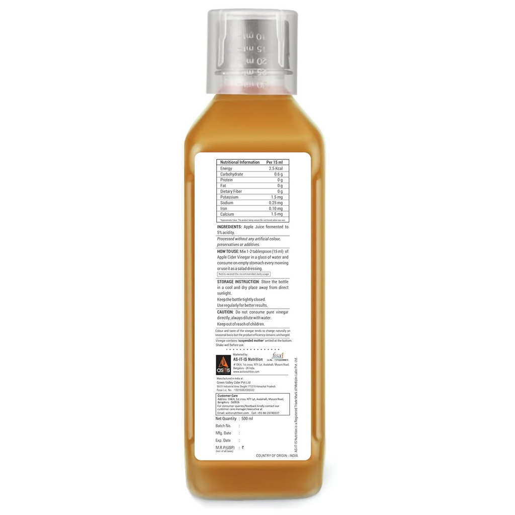 AS-IT-IS Nutrition Raw Apple Cider Vinegar with Mother