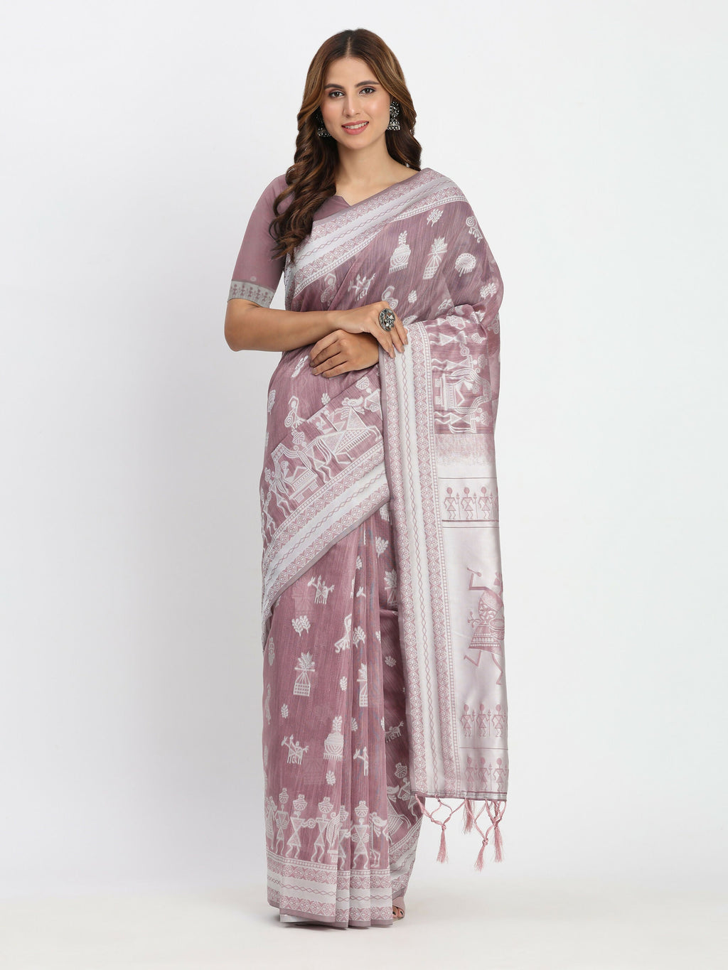 Shree Shyam Fashion Linen Cotton Sea Green Saree - Distacart