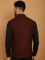 Even Apparels Pure Wool Nehru Jacket - Maroon