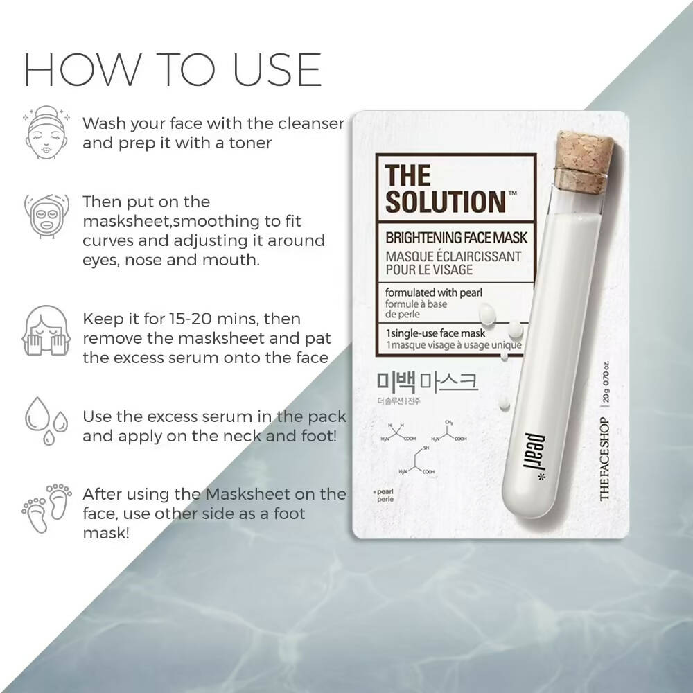The Face Shop The Solution Brightening Pearl Face Mask - Korean Skincare