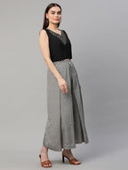 Ahalyaa Women Black Crepe Printed Top Palazzo Set - Distacart