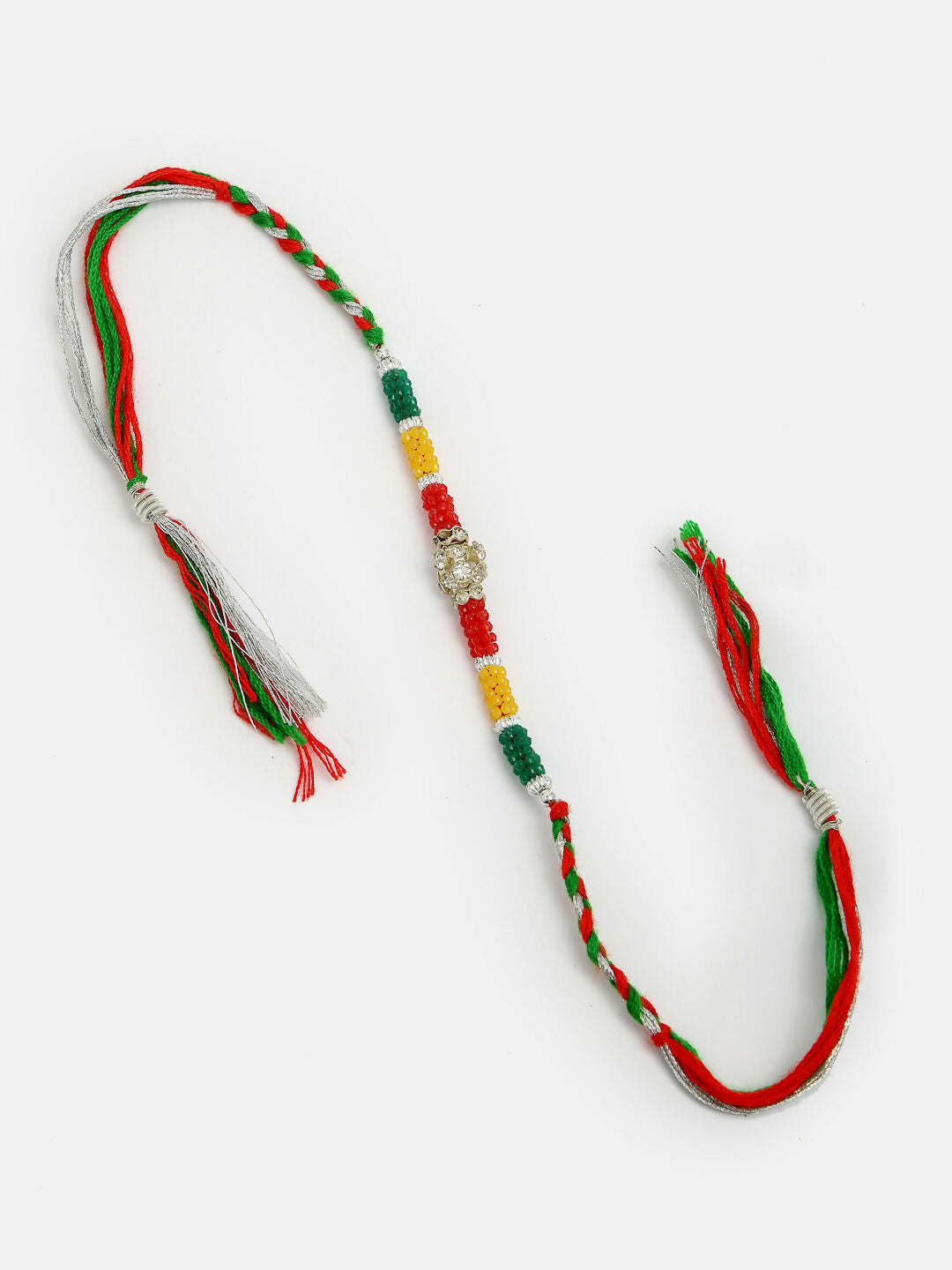 NVR Women & Men Set of 4 Multicolor Artificial stone and beads Rakhi With Roli Chawal - Distacart