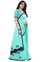 Vamika Designer Rama Green Georgette Saree (TSUNAMI RAMA)