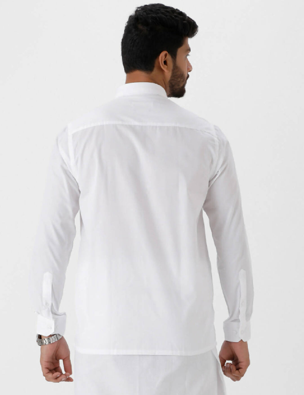Ramraj Cotton Mens Full Sleeve White Shirt Plus Size - Luxury Cotton