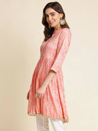 Peach Chiffon Paisley Printed Top - Himanshi