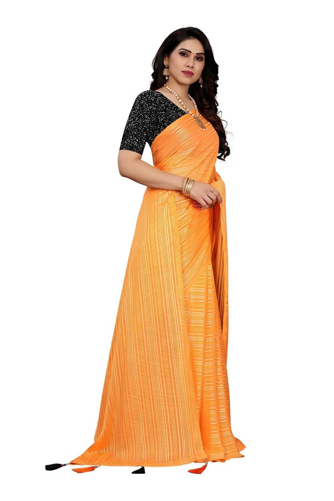Vamika Orange Georgette Seqence Saree (Riva Orange)