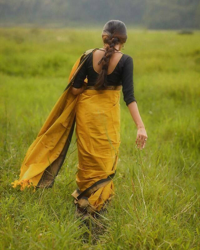 DEIANA'S Beautiful Designer Golden zari Soft Lichi Silk Saree - Yellow