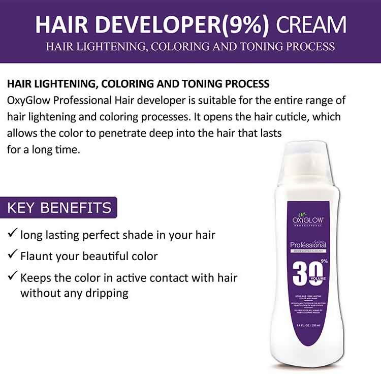 Oxyglow Herbals Professional Hair Color Developer - 30 Volume (9%) Orange
