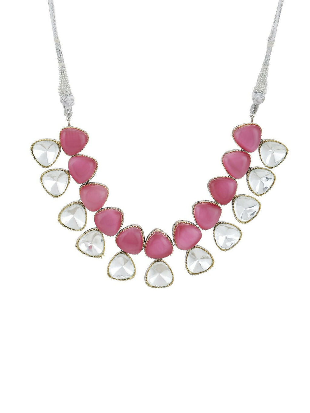 Pink and Kundan Stone Neckpiece- Ruby Raang