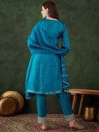 Sangria Embroidered Kurta & Trouser With Dupatta