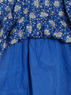 Manet Girls Cotton Layer Frock Printed - Blue