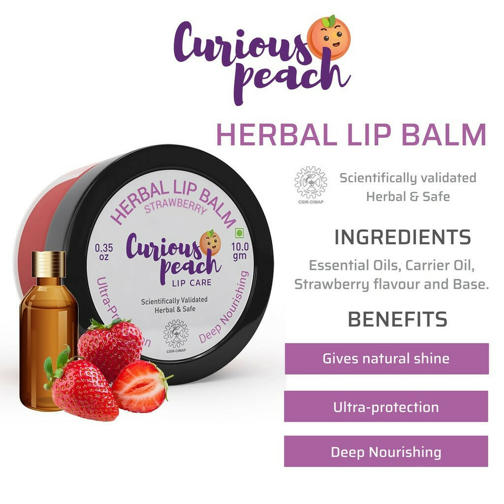 Curious Peach Herbal Lip Balm Strawberry - Distacart