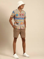 Multicoloured Relaxed Opaque Printed Casual Resort Shirt - Mahotsav
