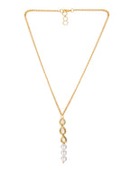Ruby Raang White Clear Quartz Kundan Necklace