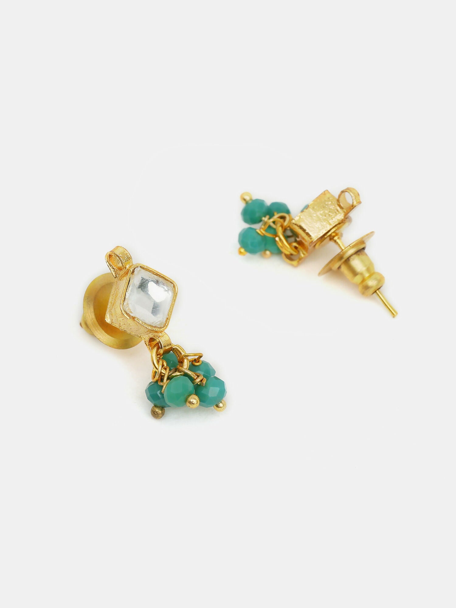 Ruby Raang Gold-White Set Of Earrings And Maang Tikka - Distacart