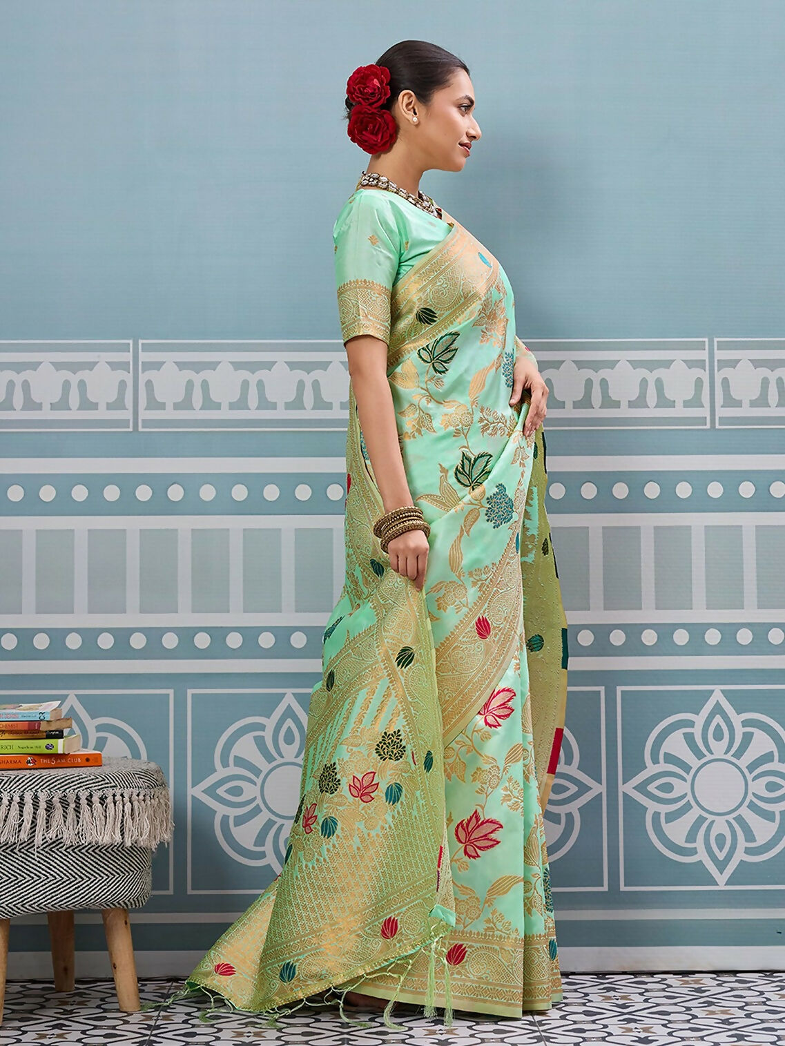 Shree Shyam Fashion Pista Silk Saree - Distacart